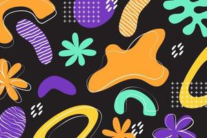 Hand drawn abstract shape background with colorful design vector