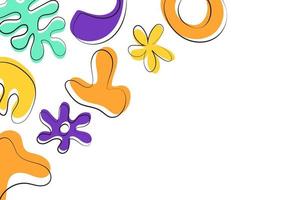 Hand drawn abstract shape background with colorful design vector