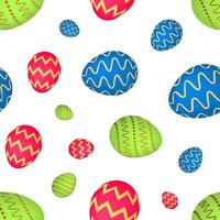 Seamless pattern with colorful Easter eggs. Vector illustration