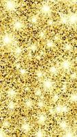 Golden glittering background with gold sparkles and glitter effect. Stories banner design. Empty space for your text. Vector illustration