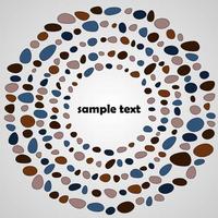 Abstract vector colorful circle background with color irregular dots and central space for your text.