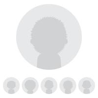 Set of web user avatars. Anonymous person silhouette. Social profile icon. Vector illustration.