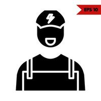 Illustration of electrical engineering glyph icon vector