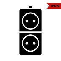 Illustration of electric socket line icon vector