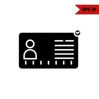 Illustration of card glyph icon vector