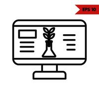 Illustration of computer line icon vector