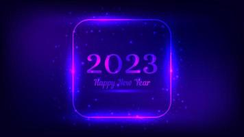 2023 Happy New Year neon background vector