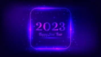 2023 Happy New Year neon background vector