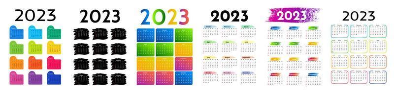 calendario para 2023 aislado en un fondo blanco vector