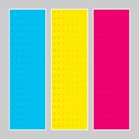 Set of multi colored pop art banners. Halftone comic template with place for your text for design. Vector illustration