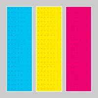 Set of multi colored pop art banners. Halftone comic template with place for your text for design. Vector illustration