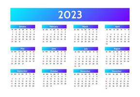 calendario para 2023 aislado en un fondo blanco vector