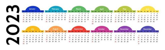 Calendar for 2023 isolated on a white background vector