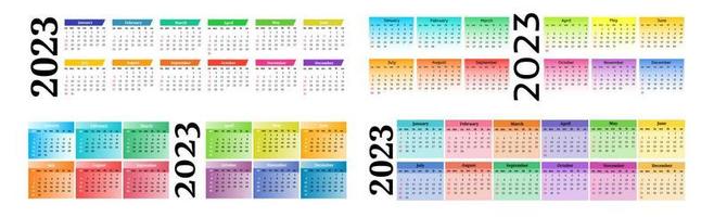 calendario para 2023 aislado en un fondo blanco vector