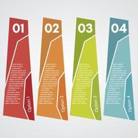 Four elements of infographic design. Step by step infographic design template. Vector illustration