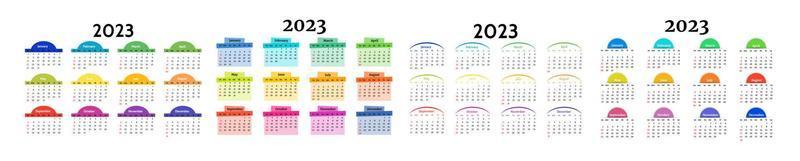 Calendar for 2023 isolated on a white background vector