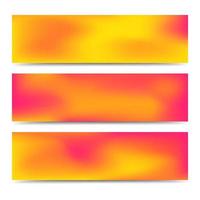 Smooth abstract blurred gradient orange banners set. Abstract Creative multicolored background. Vector illustration