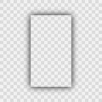 Dark transparent realistic shadow. Shadow of a vertical rectangle isolated on transparent background. Vector illustration.