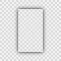 Dark transparent realistic shadow. Shadow of a vertical rectangle isolated on transparent background. Vector illustration.