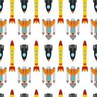 Seamless pattern with space rocket. Vector illustration.
