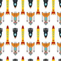 Seamless pattern with space rocket. Vector illustration.