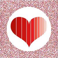 Red heart and little hearts around. Valentines Day background with many hearts on a white background. Symbol of Love Element for wedding Template. vector