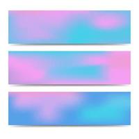 Smooth abstract blurred gradient colorful banners set. Abstract Creative multicolored background. Vector illustration