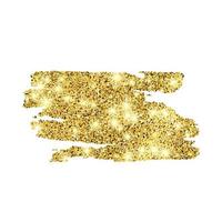 Golden Paint Glittering backdrop on a white background. Background with gold sparkles and glitter effect. Empty space for your text. Vector illustration