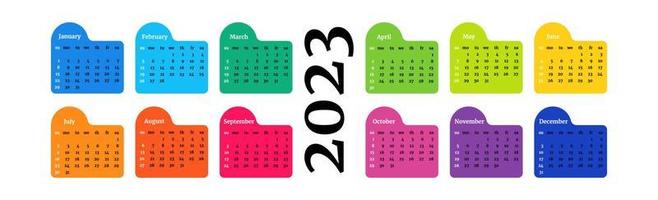 Calendar for 2023 isolated on a white background vector