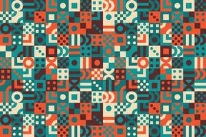 Colorful geometric shape mosaic pattern background vector