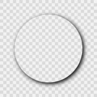 Dark transparent realistic shadow. Circle shadow isolated on transparent background. Vector illustration.