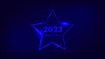 2023 Happy New Year neon background vector