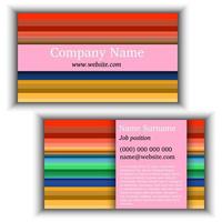 Business card template with abstract background. Multicolored lines. vector