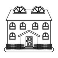 casa en estilo de línea fina sobre fondo blanco. ilustración vectorial vector