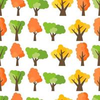 Seamless pattern from autumn trees. Autumn forest background. Vector illustration