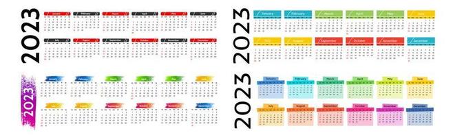 calendario para 2023 aislado en un fondo blanco vector