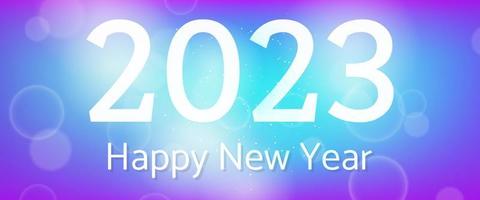 Happy new year 2023 incription on blurred background vector