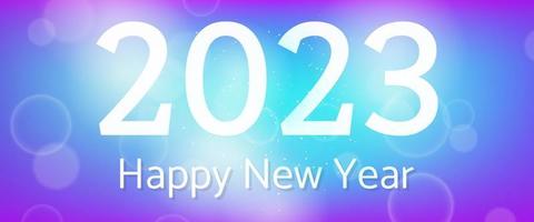 Happy new year 2023 incription on blurred background vector