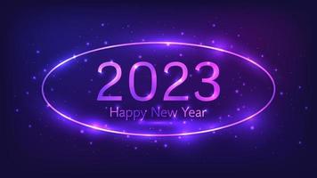 2023 Happy New Year neon background vector