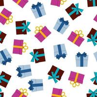 Seamless pattern with gift boxes. Vector illustration.