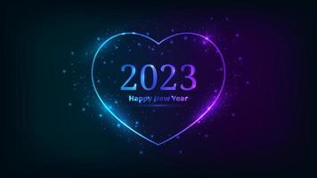 2023 Happy New Year neon background vector