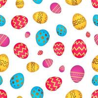 Seamless pattern with colorful Easter eggs. Vector illustration