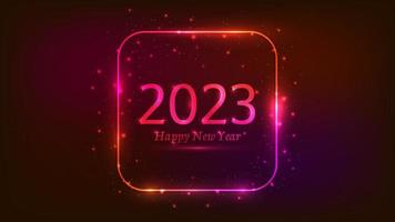 2023 Happy New Year neon background vector