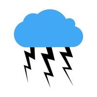 A cloud with a thunderstorm. Vector illustration.