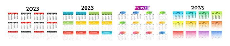 Calendar for 2023 isolated on a white background