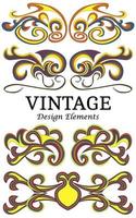 Set of vintage elements for design. Calligraphic floral vector. vector