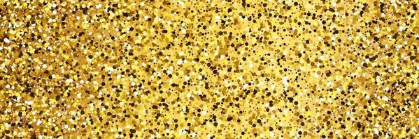 Golden glittering background with gold sparkles and glitter effect. Banner design. Empty space for your text. Vector illustration