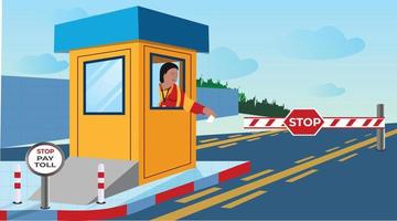 Bridge Toll received by a toll man illustration vector