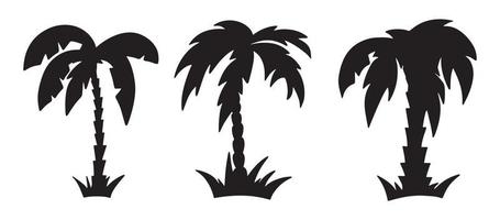 PrVector graphics set of different shapes silhouette palm trees black vector