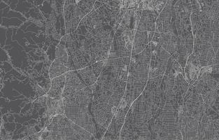 japan city map. vector illustration with black background, white outline, scene with japan city, town, road, street, map urban, location, landmark, transportation. design for print, poster, wallpaper.